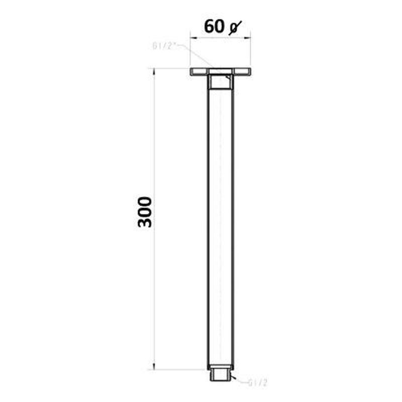 Akemi Ceiling Dropper 300mm Gun Metal