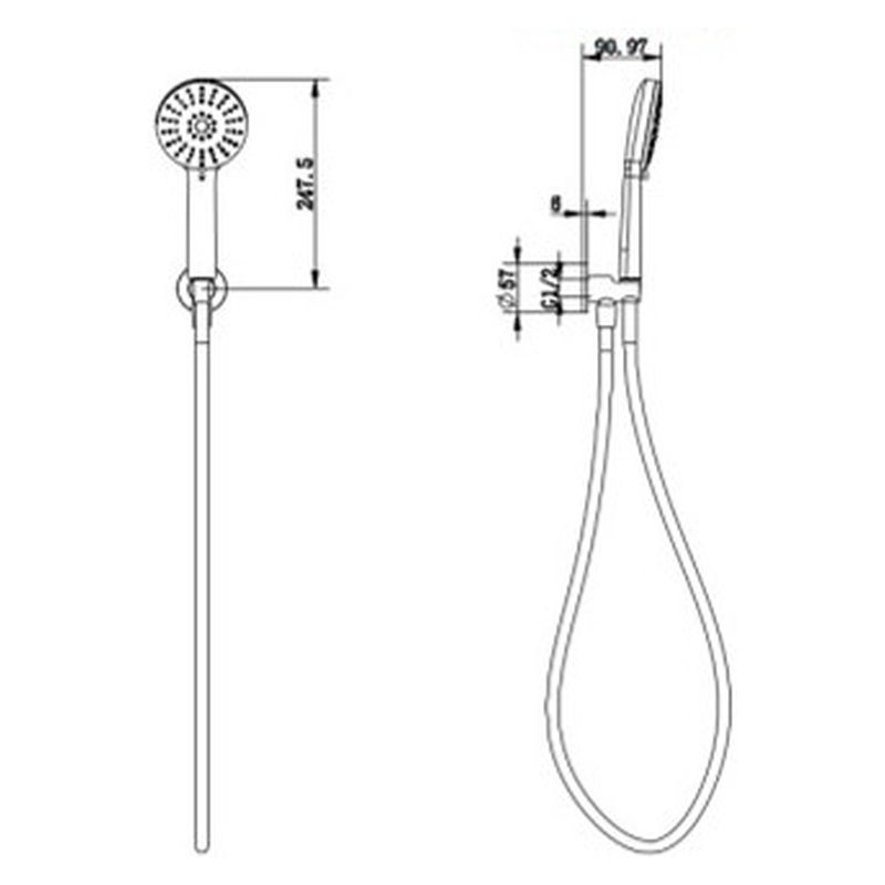 Akemi Hand Shower On Hook Bracket Gun Metal