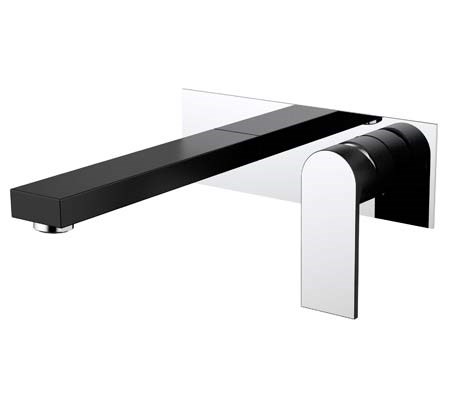 Kiato Wall Basin Set Chrome & Matte Black