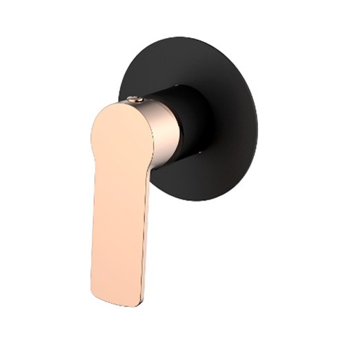Akemi Shower Mixer Matte Black & Rose Gold