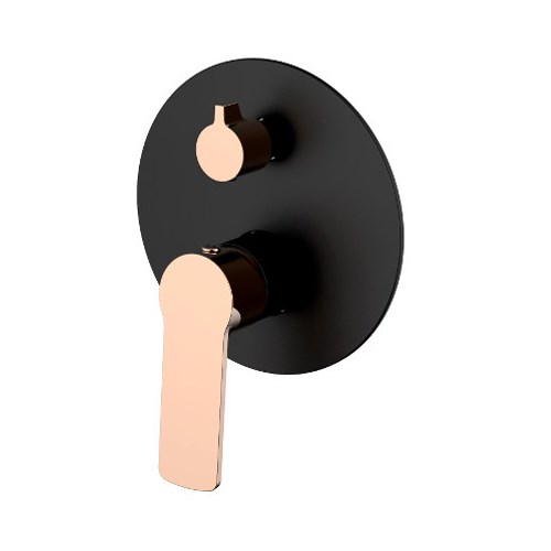 Akemi Diverter Mixer Matte Black & Rose Gold