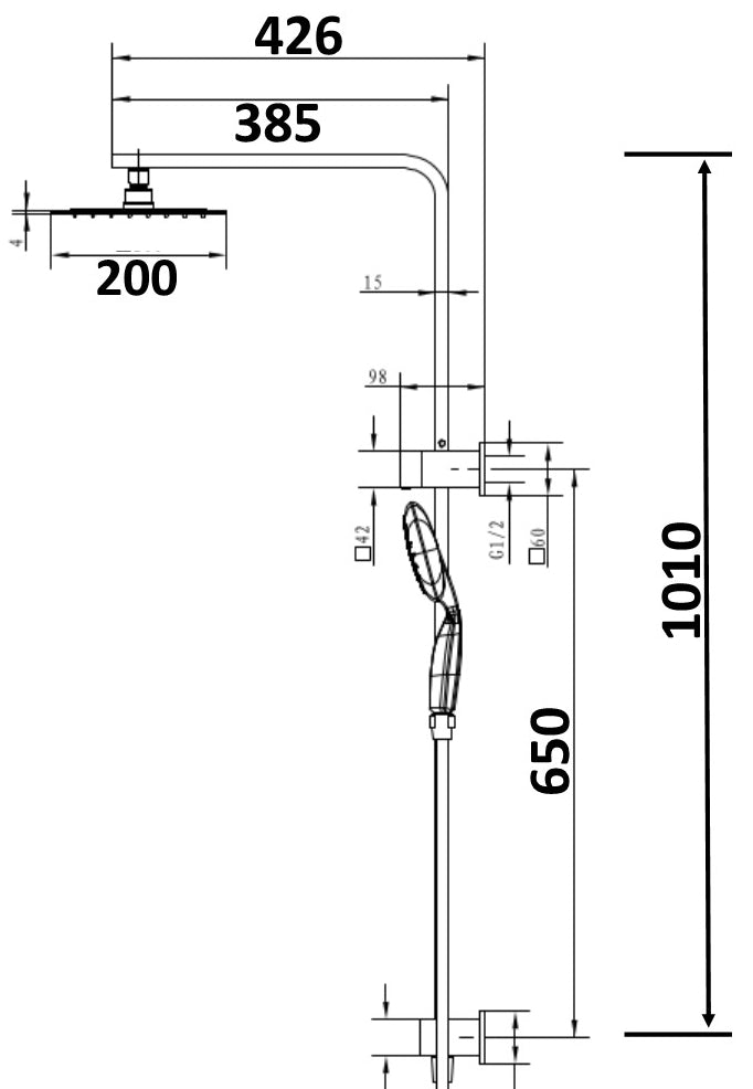Kiato Combination Shower Chrome