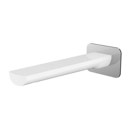 Akemi 180mm Bath Spout Square Plate White & Chrome