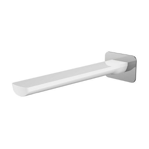 Akemi 235mm Bath Spout Square Plate White & Chrome
