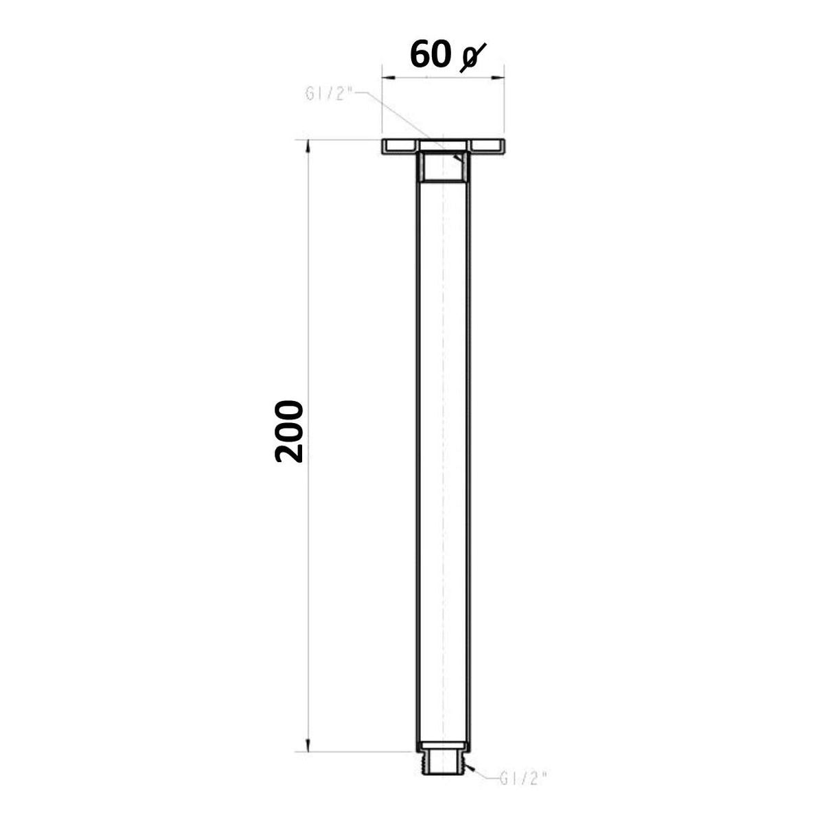 Akemi Ceiling Dropper 200mm Chrome