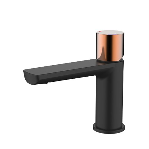Finesa Basin Mixer Black & Rose Gold