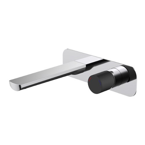 Finesa Wall Basin/Bath Mixer 10718CBL Black & Chrome