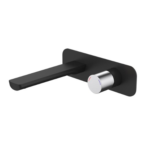 Finesa Wall Basin/Bath Mixer 10719BCP Black & Chrome