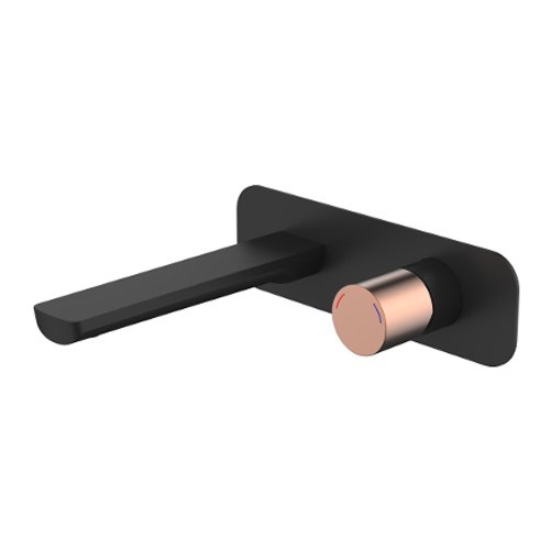 Finesa Wall Basin/Bath Mixer Black & Rose Gold