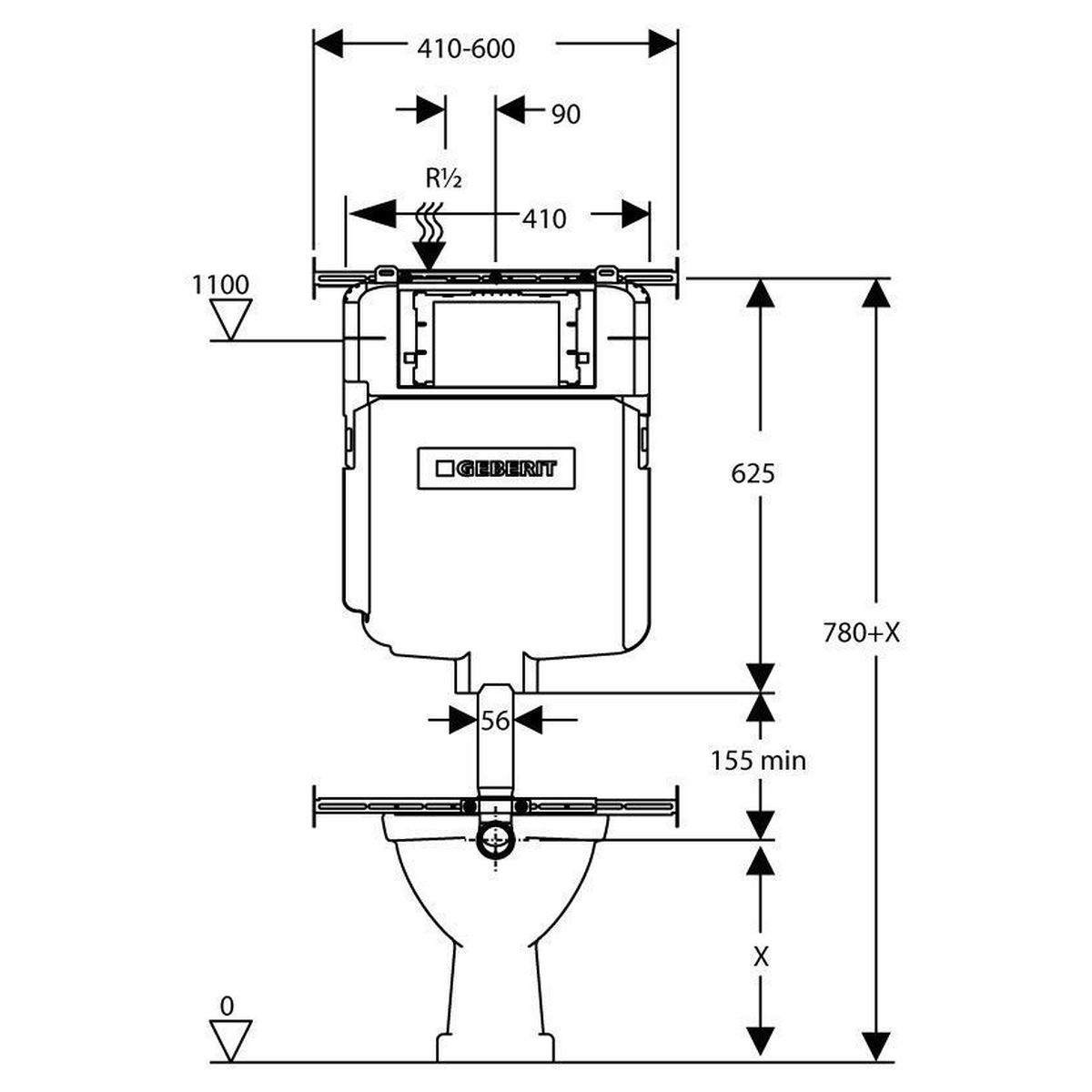 Geberit Sigma8 Frameless Inwall Cistern