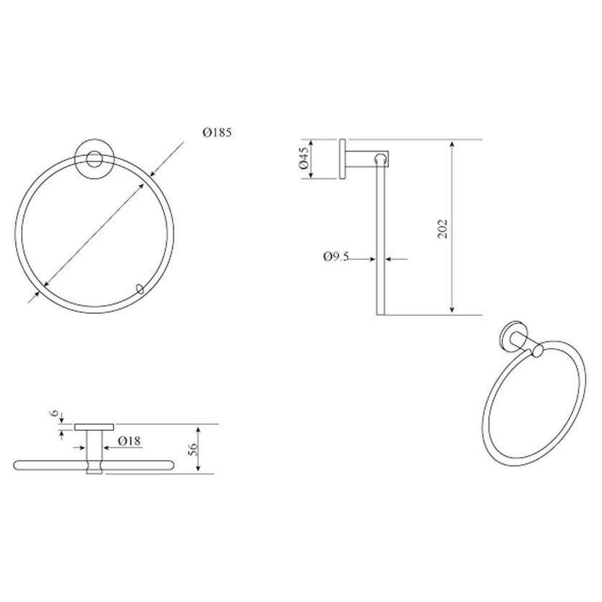 Mica Hand Towel Ring, Brushed Gold