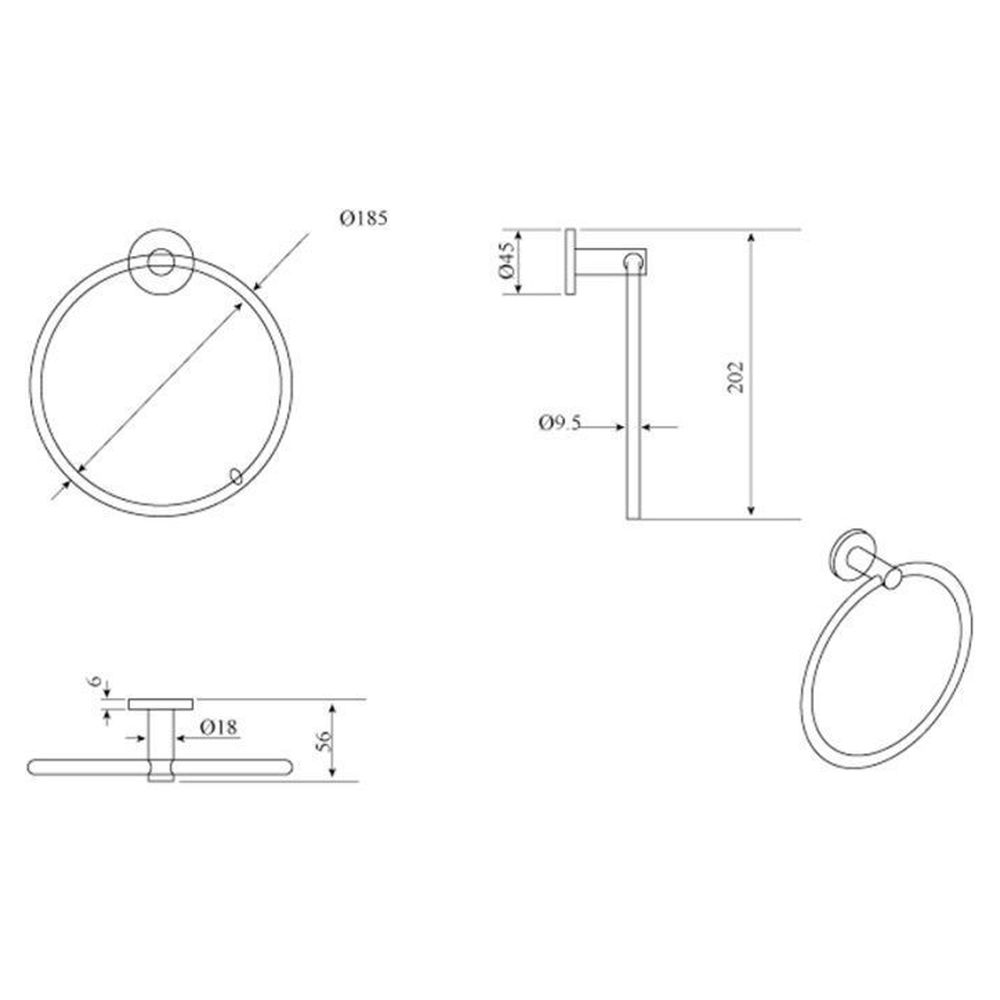 Mica Hand Towel Ring, Gunmetal