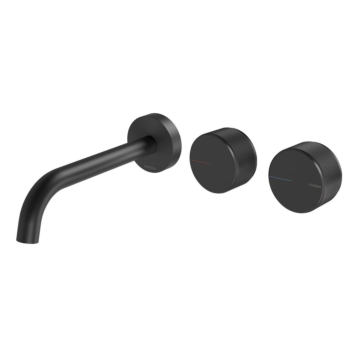 Axia Wall Basin / Bath Curved Outlet Hostess Set 180mm - Matte Black