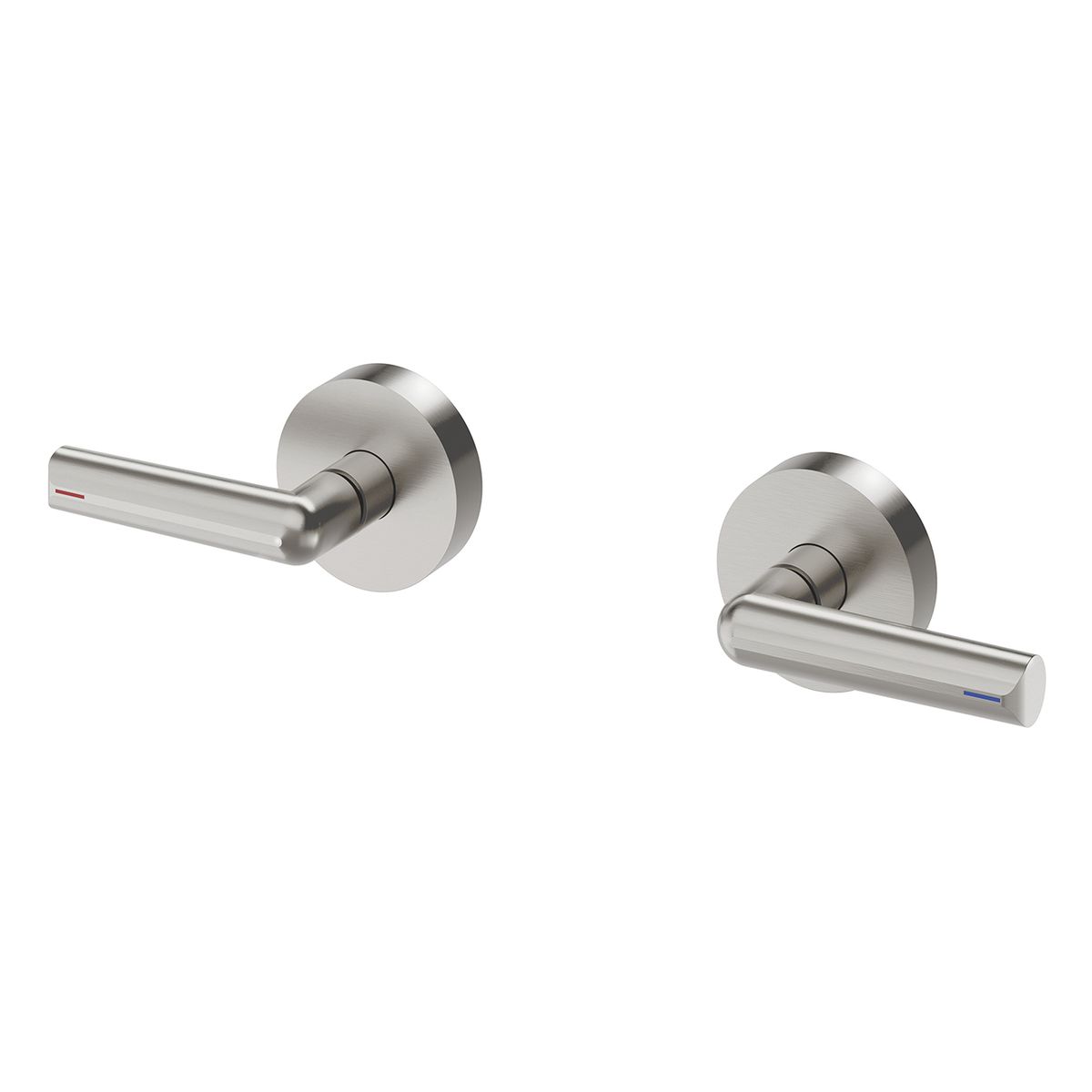 Vivid Slimline Plus Lever Wall Top Assemblies 15mm Extended Spindles, Lead Free - Brushed Nickel