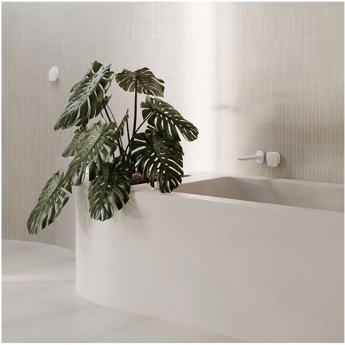 Nuage Wall Basin / Bath Mixer Set 200mm - Matte White