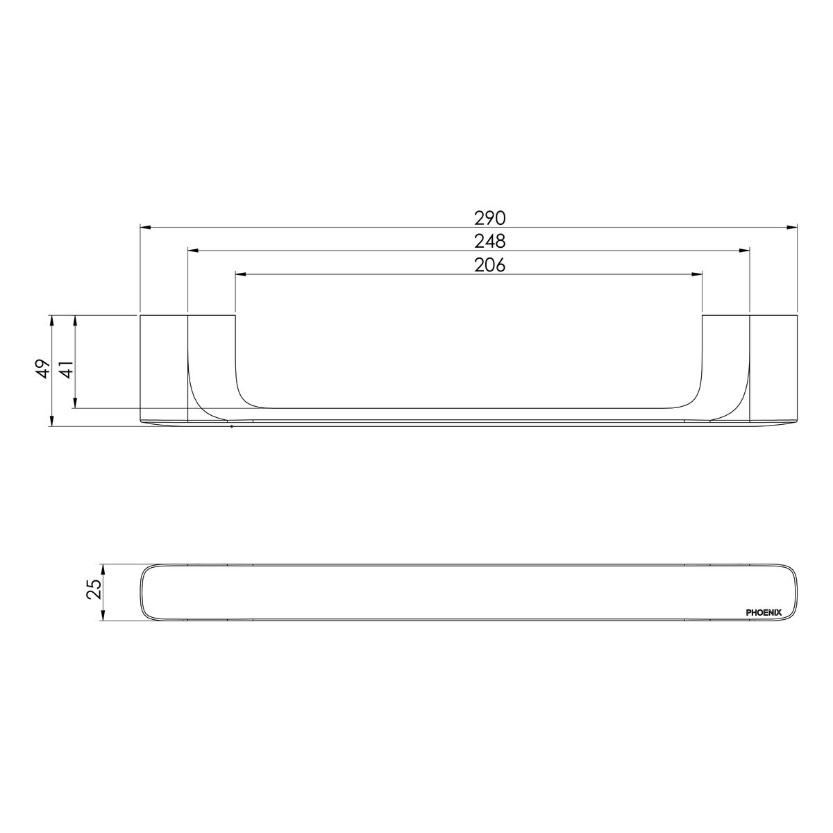Nuage Hand Towel Rail - Chrome