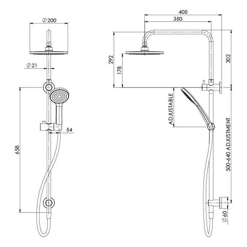 Pina Twin Shower - Chrome