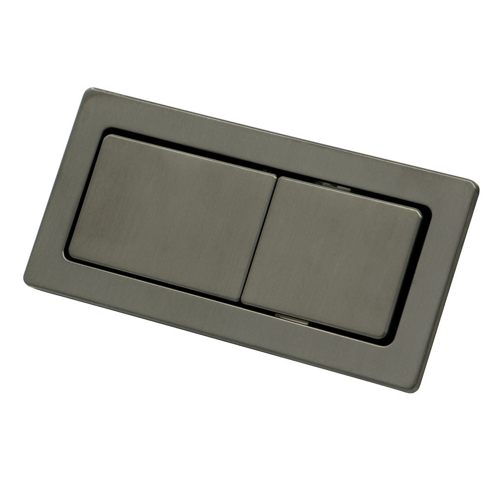 Rectangular Flush Buttons - Gun Metal