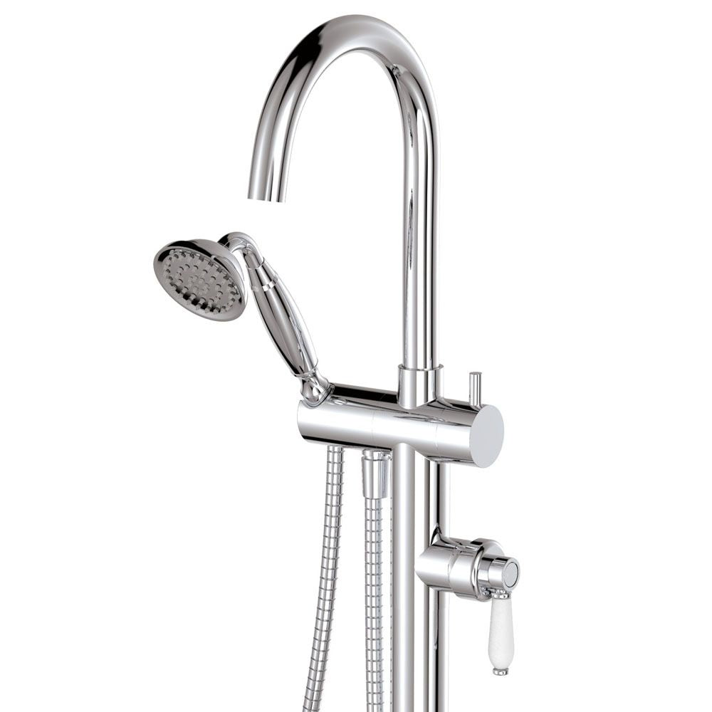 Eleanor Floor Mixer & Shower, Chrome - 202113