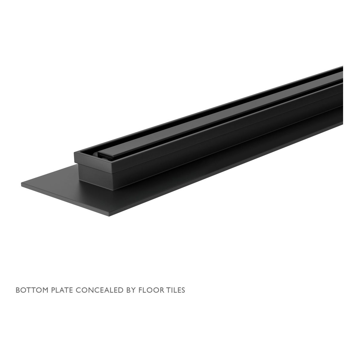 Phoenix Flat Slimline Channel Drain 30x900mm Outlet 65mm - Matte Black