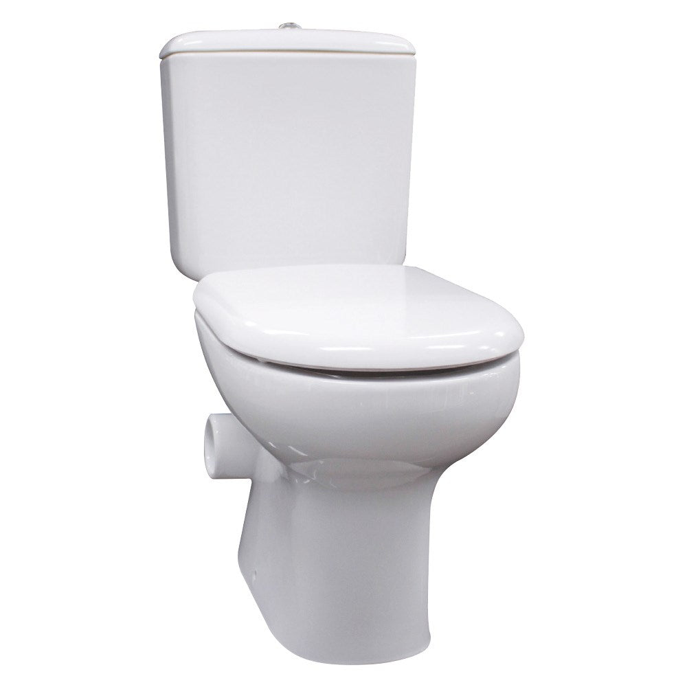RAK Liwa White Close-Coupled Toilet Suite, Left Skew Trap