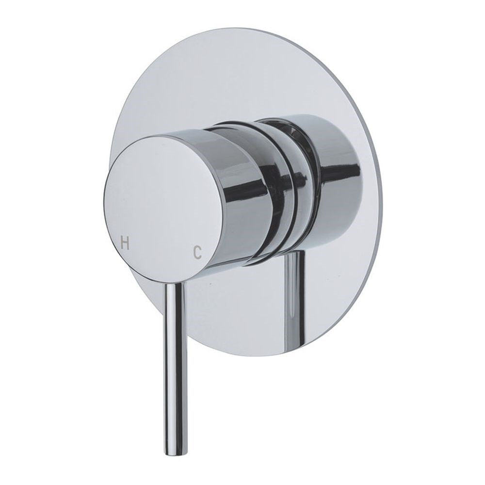 Kaya Wall Mixer, Large Round Plate, Chrome