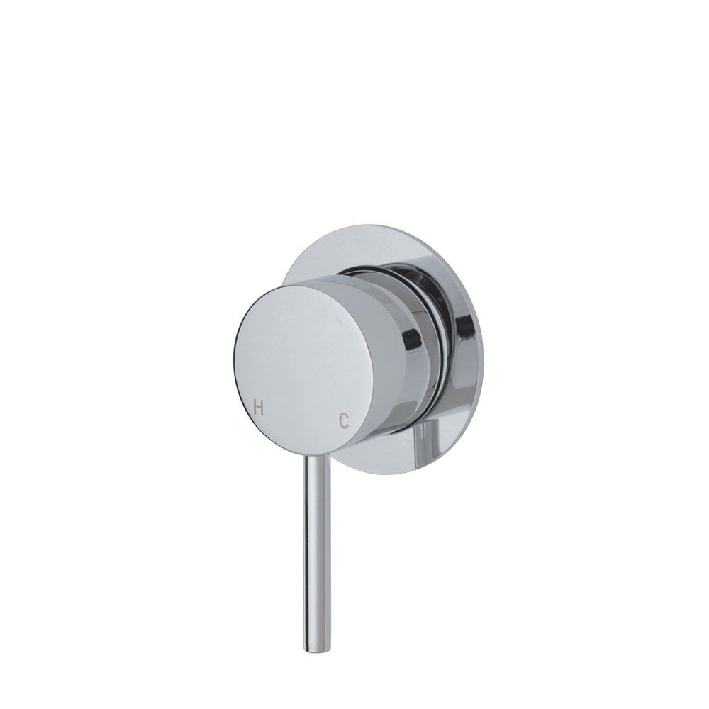 Kaya Wall Mixer, Small Round Plate, Chrome
