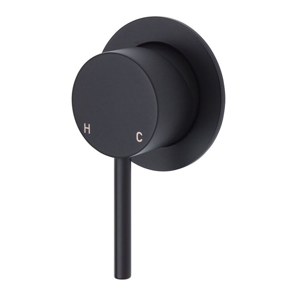 Kaya Wall Mixer, Small Round Plate, Matte Black