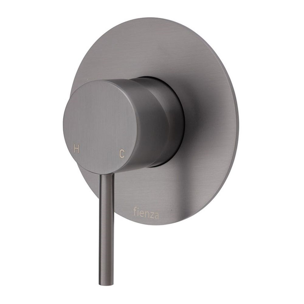 Kaya Wall Mixer, Large Round Plate, Gun Metal