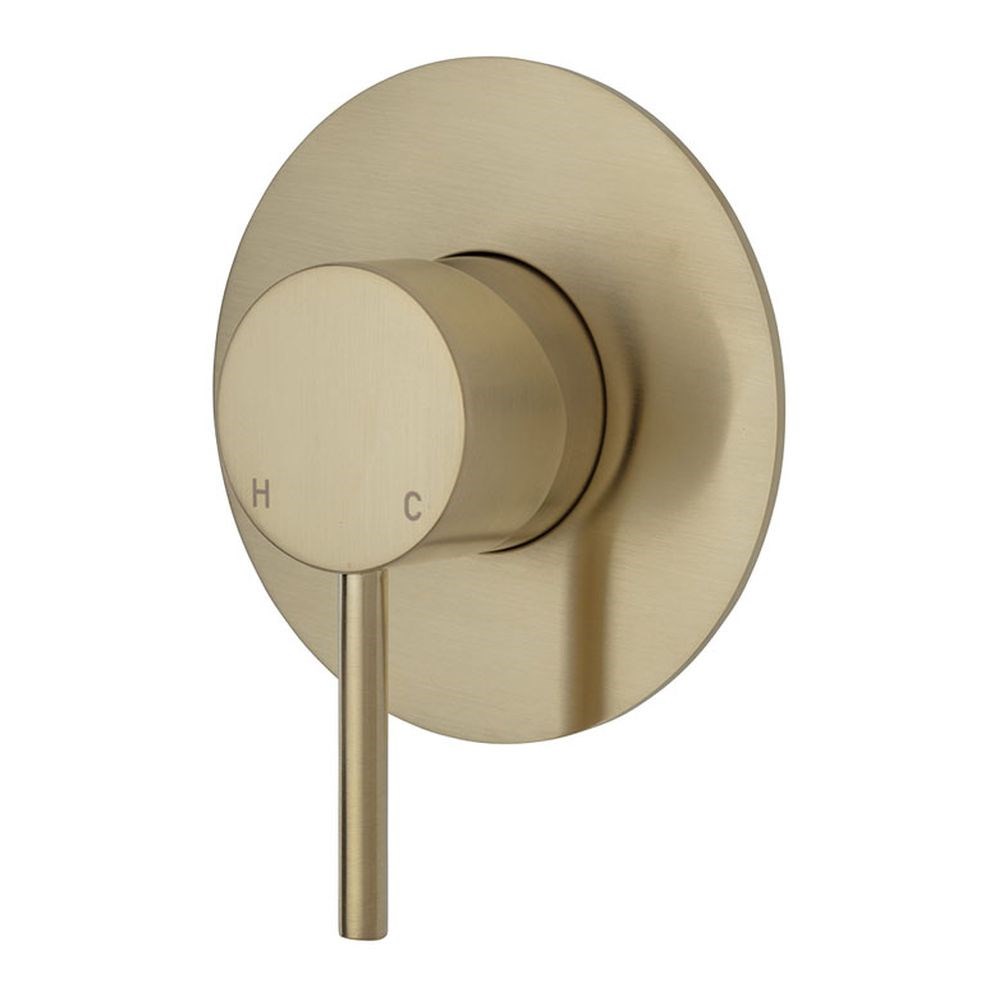 Kaya Wall Mixer, Small Round Plate, Urban Brass - 228101UB-3