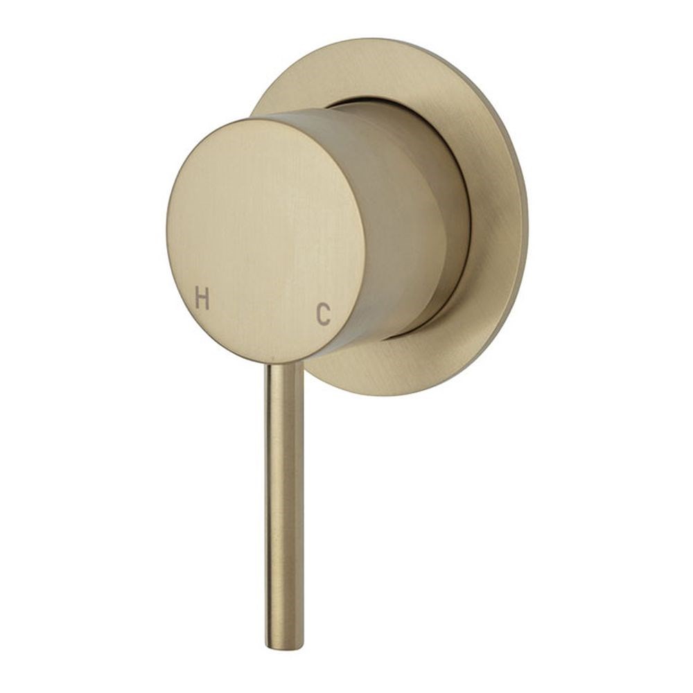 Kaya Wall Mixer, Small Round Plate, Urban Brass - 228101UB
