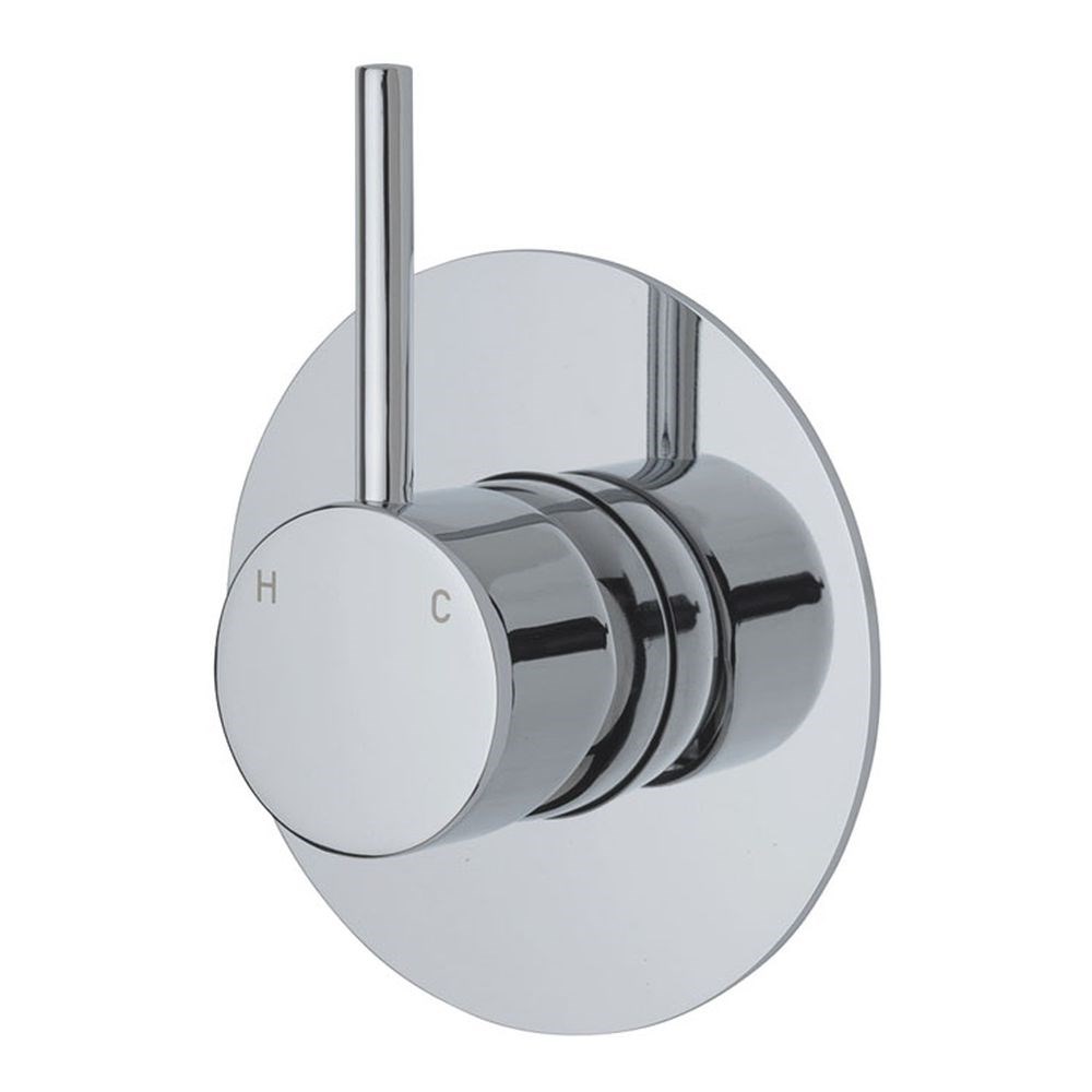 Kaya Up Wall Mixer, Large Round Plate, Chrome
