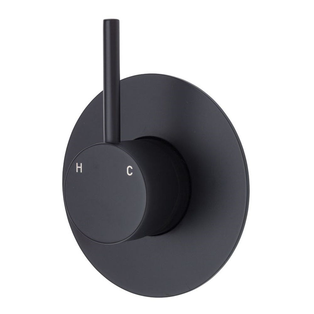 Kaya Up Wall Mixer, Large Round Plate, Matte Black