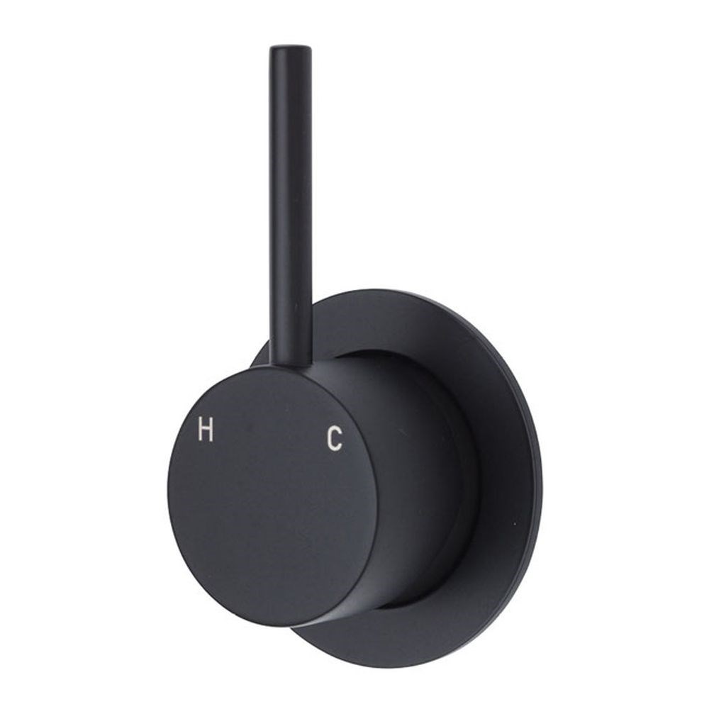 Kaya Up Wall Mixer, Small Round Plate, Matte Black
