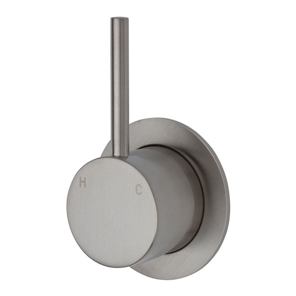 Kaya Up Wall Mixer, Small Round Plate, Brushed Nickel