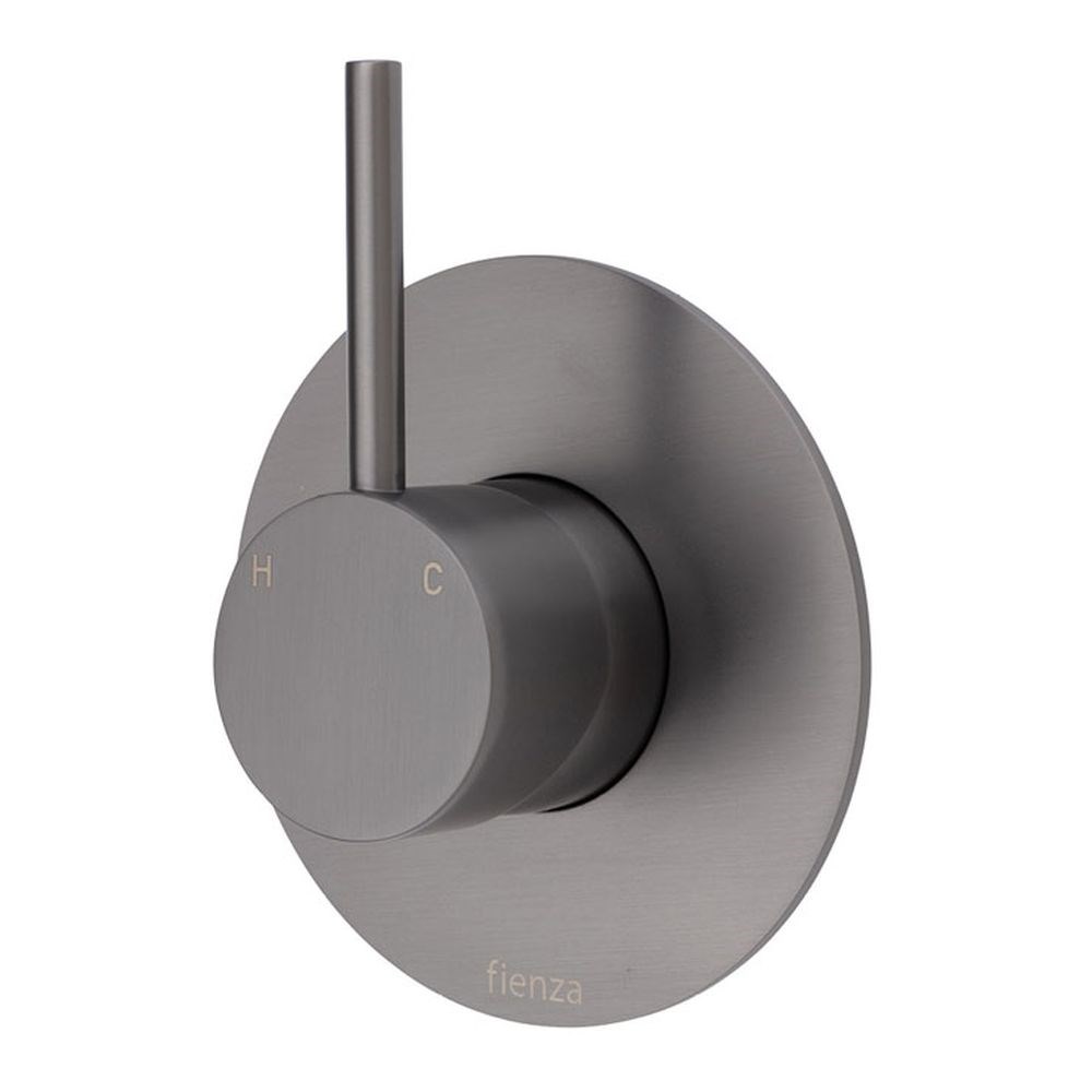 Kaya Up Wall Mixer, Large Round Plate, Gun Metal