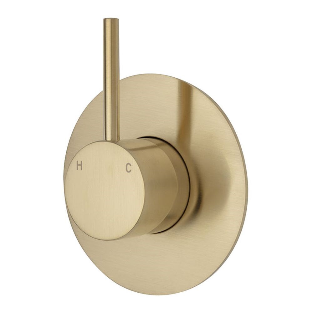Kaya Up Wall Mixer, Large Round Plate, Urban Brass