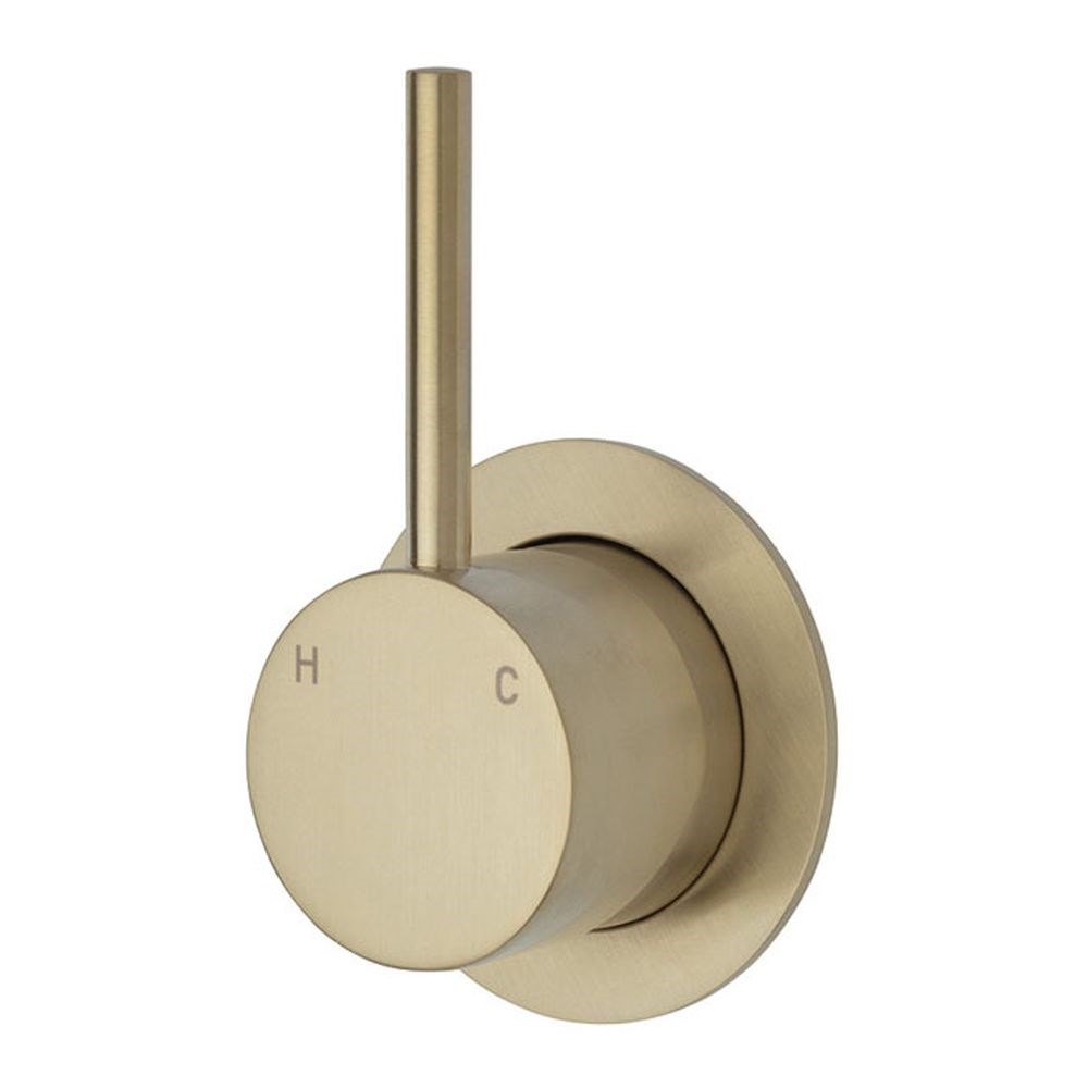 Kaya Up Wall Mixer, Small Round Plate, Urban Brass