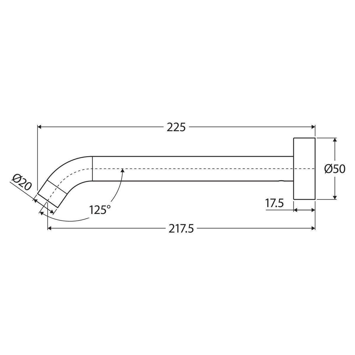 Kaya 220mm Bath/Basin Outlet, Matte Black