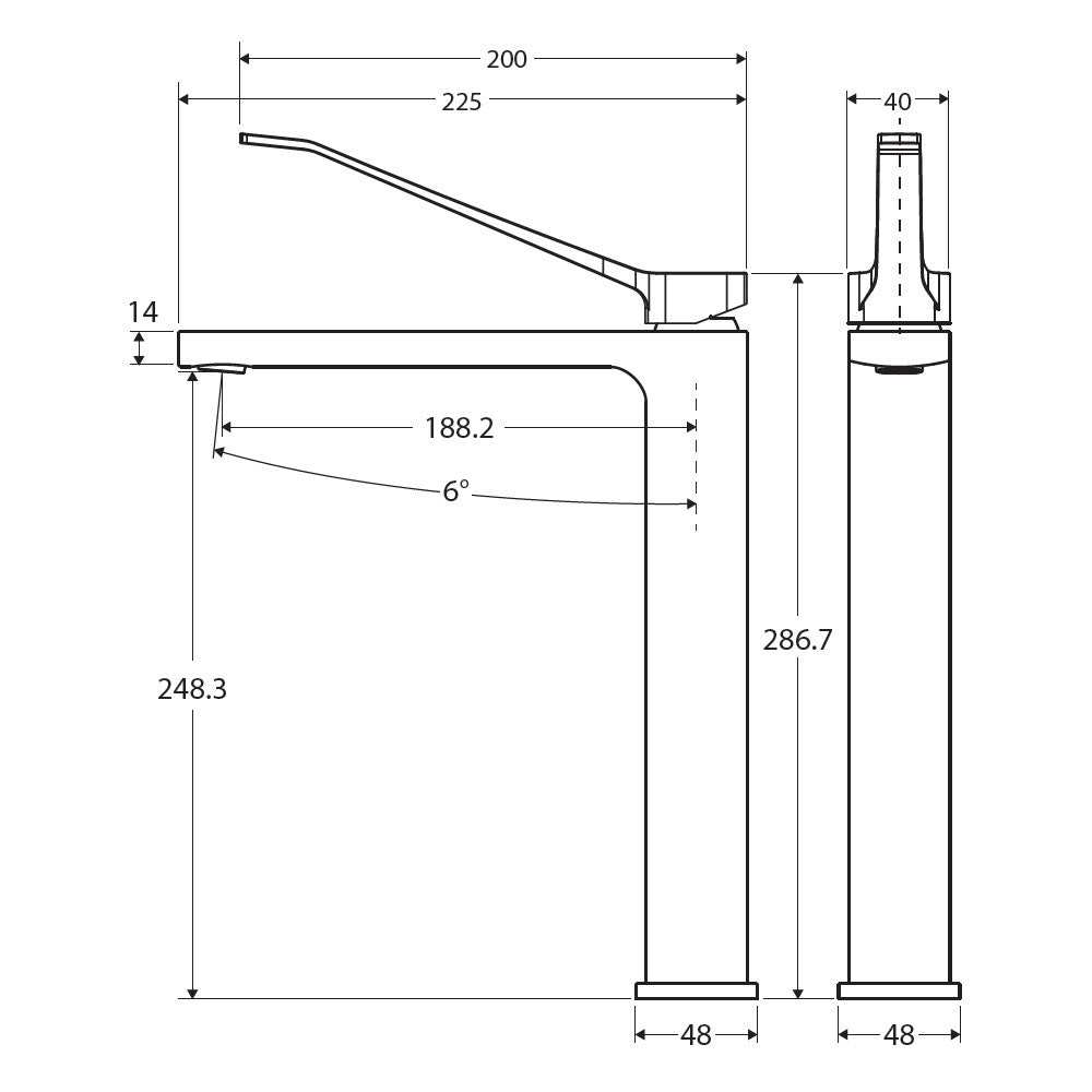 TONO Care Tall Basin Mixer, Gun Metal