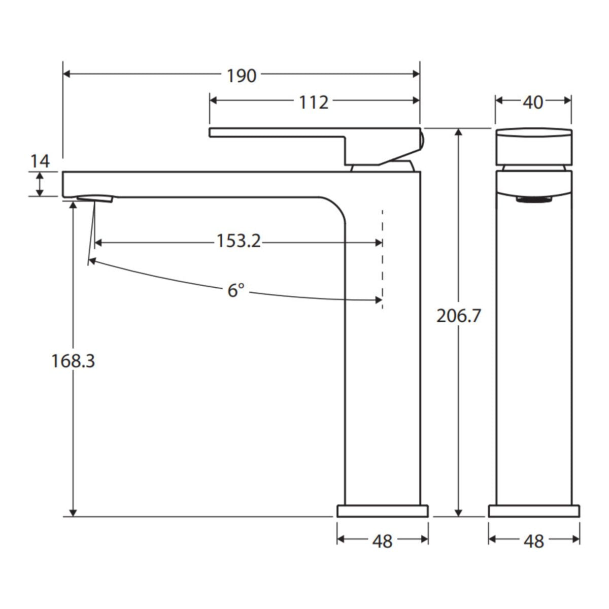 Fienza Tono Medium Basin Mixer, Chrome