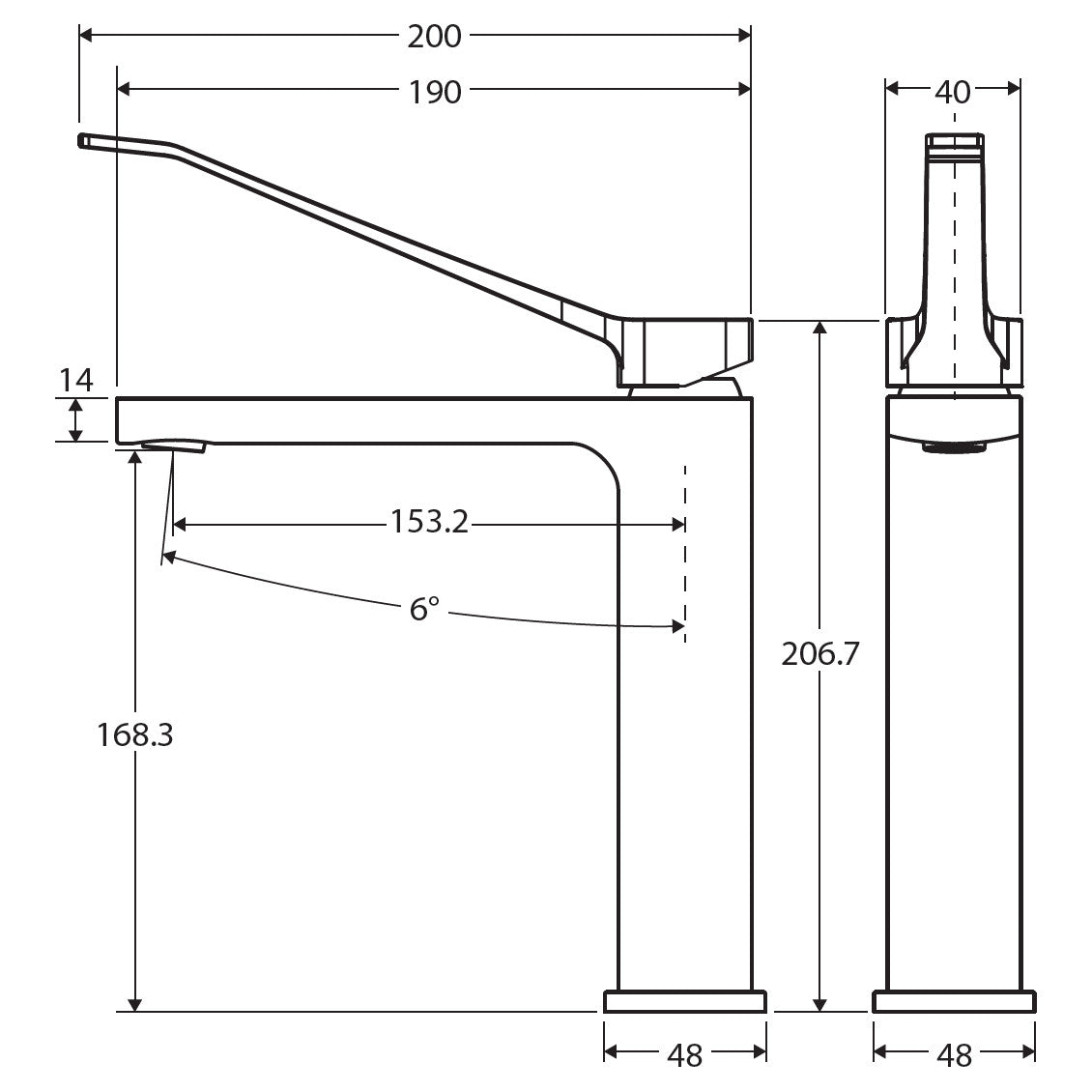 TONO Care Medium Basin Mixer, Gun Metal