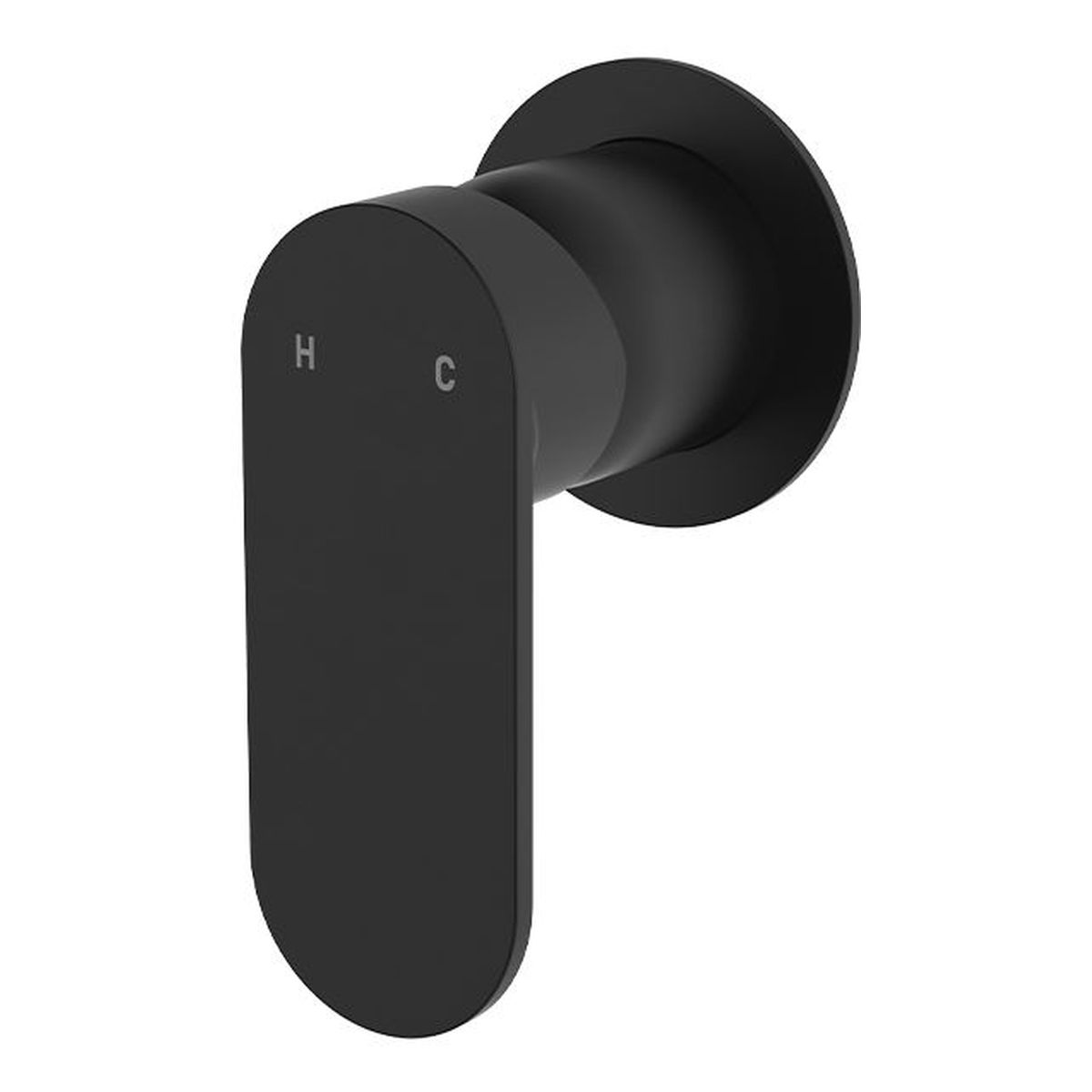 Empire Slim Wall Mixer, Round Plate, Matte Black