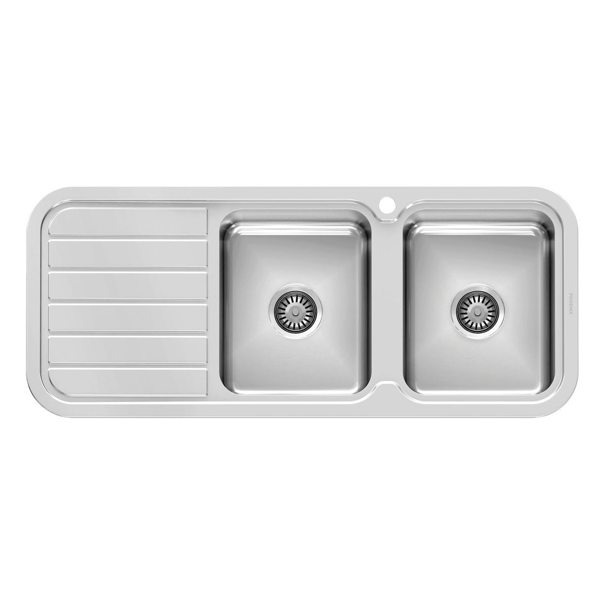 1000 Series Double Right Hand Bowl Sink with Drainer and Taphole
