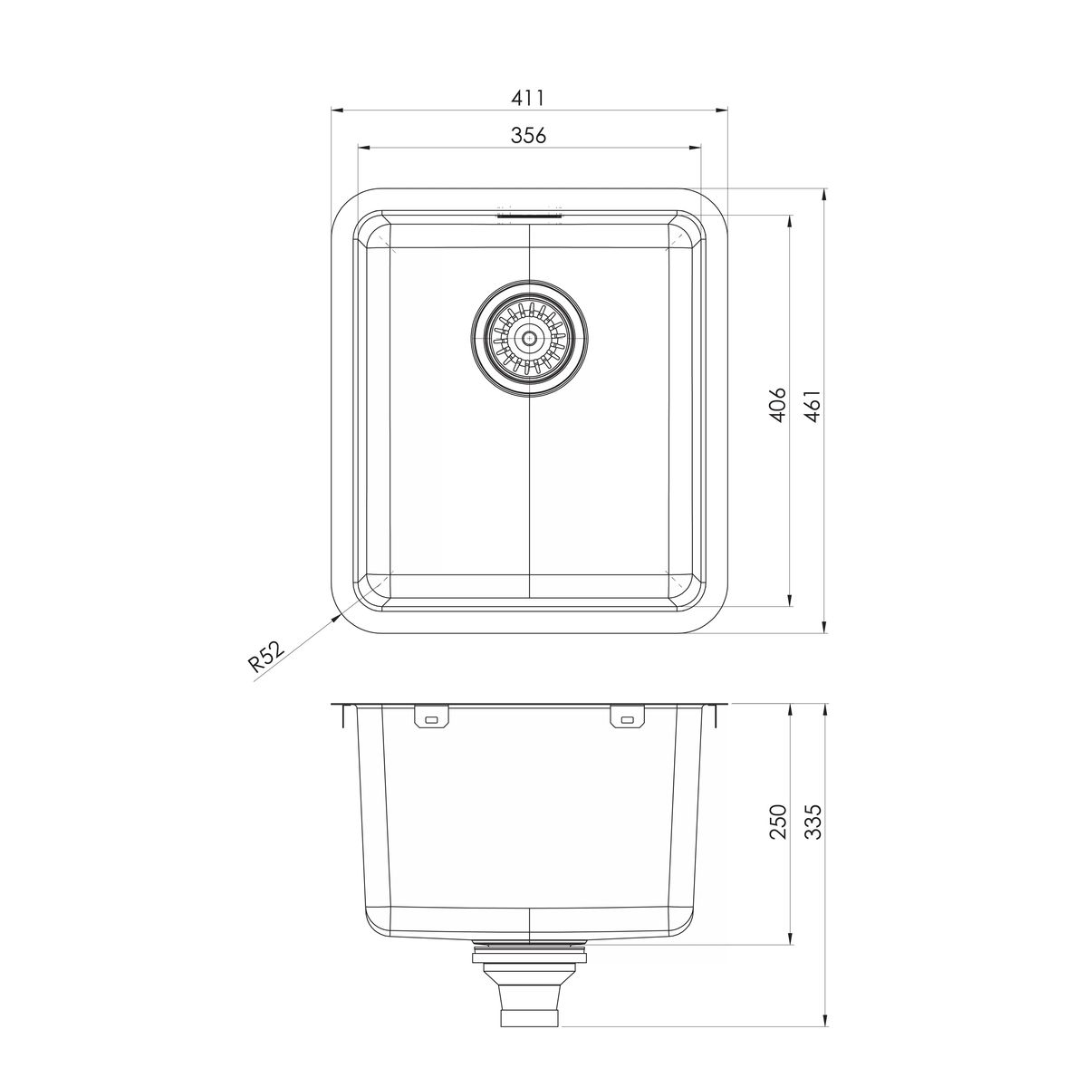 2000 Series Laundry Under/Over Sink with Overflow, Stainless Steel