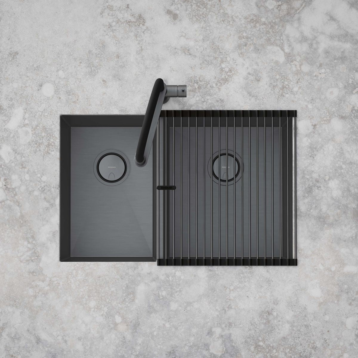 4000 Series 1 and 3/4 Right Hand Bowl Sink - Brushed Black