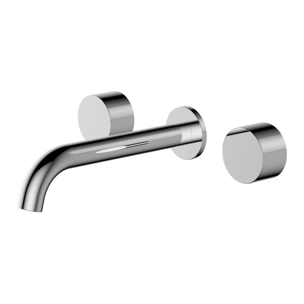 Kaya Wall Set, Round Taps, 180mm Outlet, Chrome