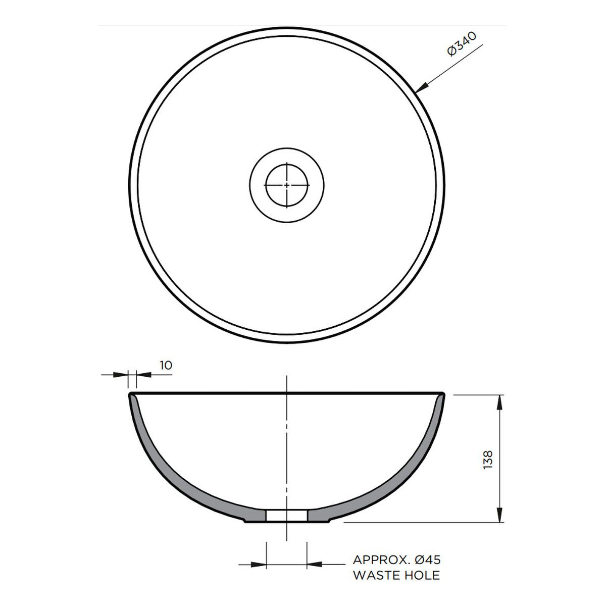 Clay 340 Dish Hand Basin - Storm