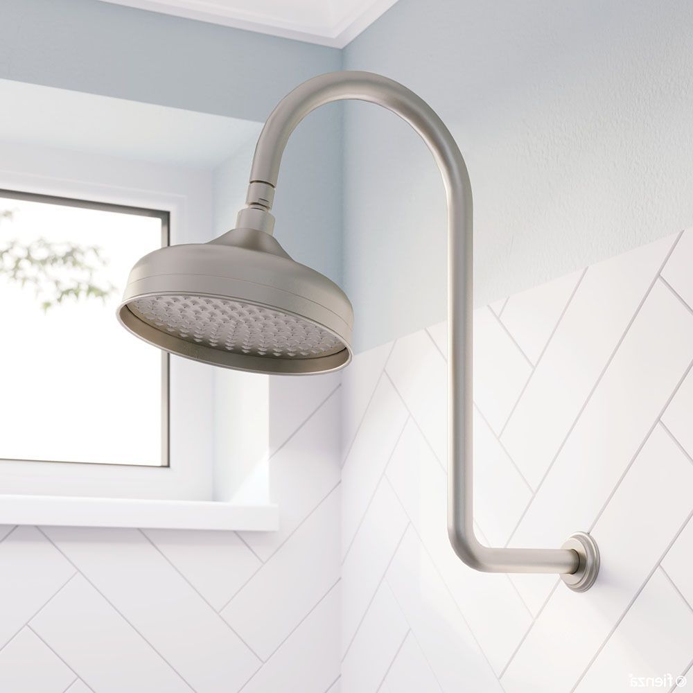 Lillian Wall Arm Shower Set, Brushed Nickel
