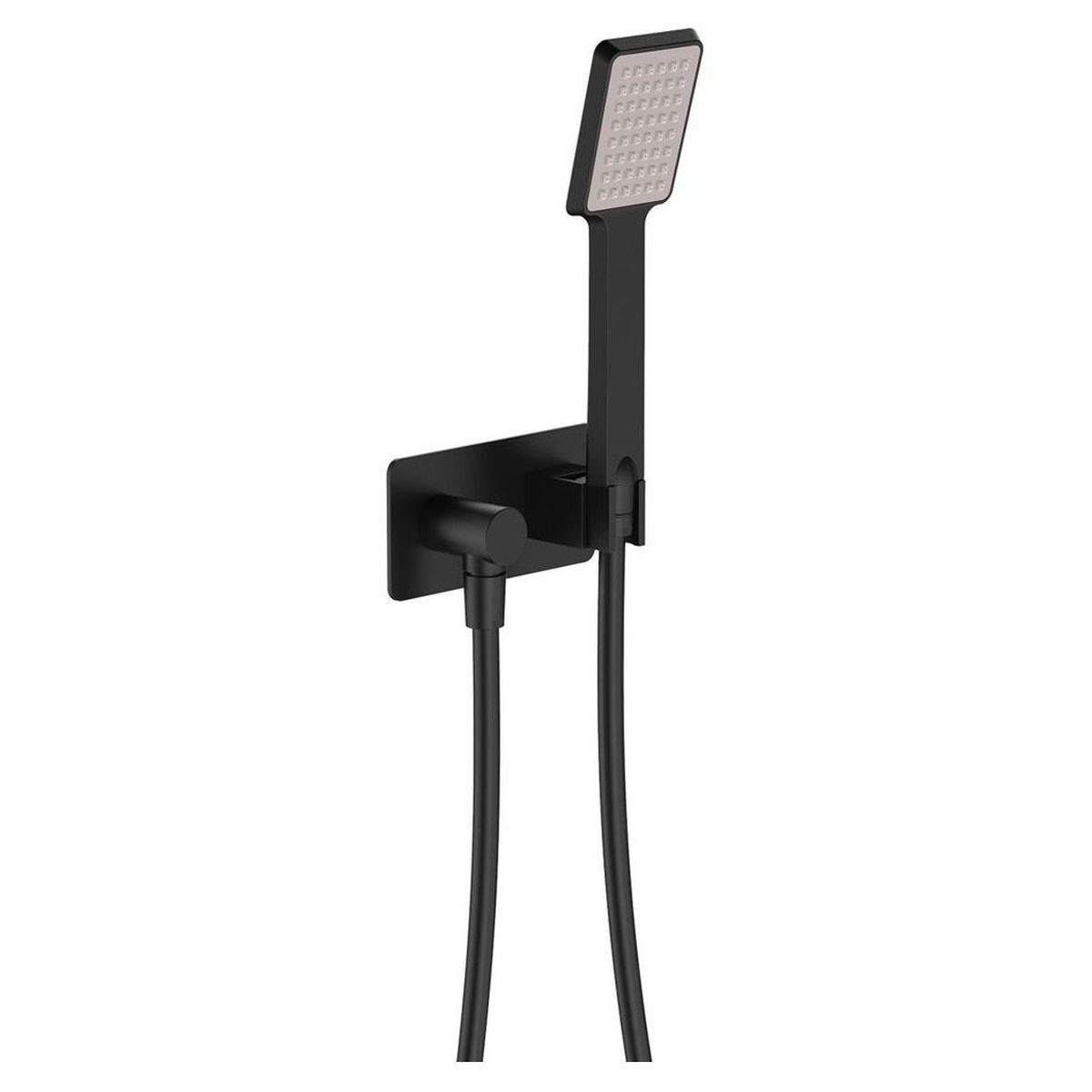Koko Hand Shower, Soft Square Plate, Matte Black